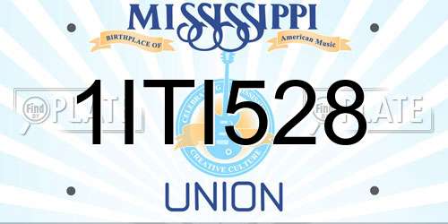 1ITI528 Mississippi License Plate
