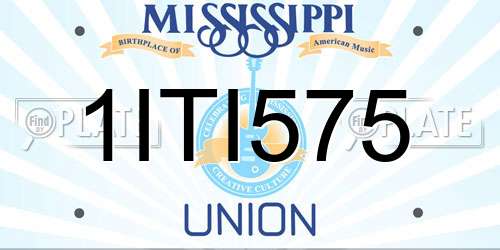 1ITI575 Mississippi License Plate
