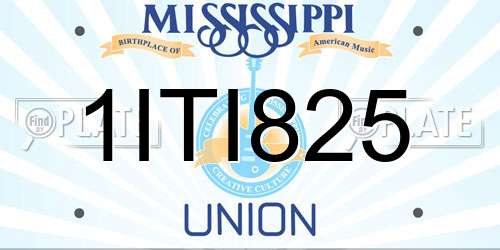 1ITI825 Mississippi License Plate