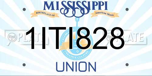 1ITI828 Mississippi License Plate