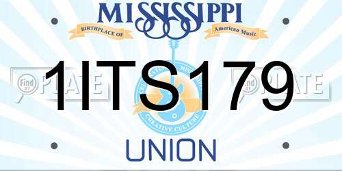 1ITS179 Mississippi License Plate