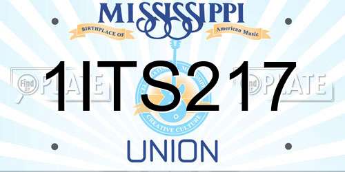 1ITS217 Mississippi License Plate