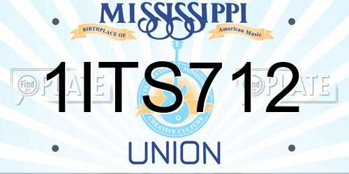 1ITS712 Mississippi License Plate