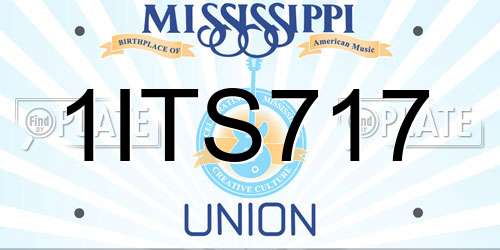 1ITS717 Mississippi License Plate