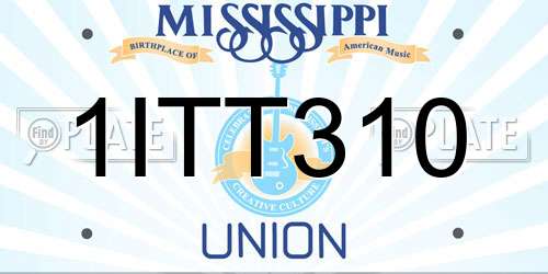 1ITT310 Mississippi License Plate