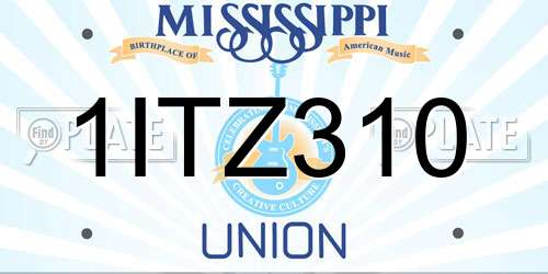 1ITZ310 Mississippi License Plate