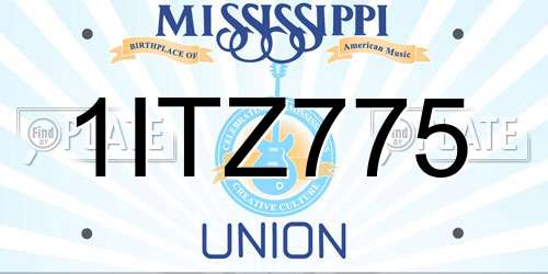 1ITZ775 Mississippi License Plate