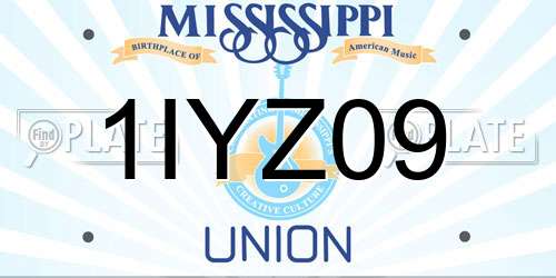 1IYZ09 Mississippi License Plate