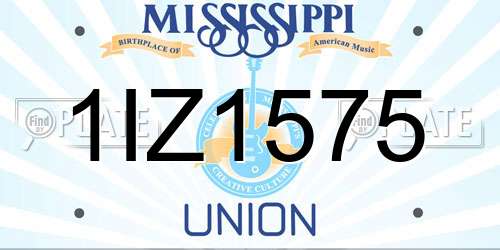 1IZ1575 Mississippi License Plate