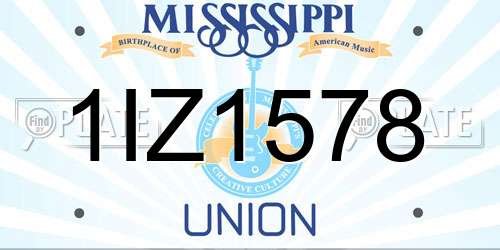 1IZ1578 Mississippi License Plate