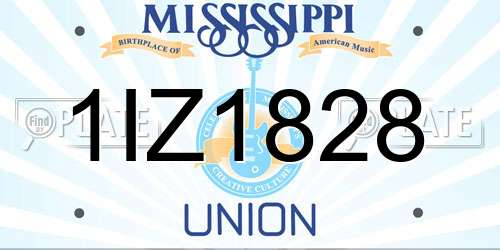 1IZ1828 Mississippi License Plate