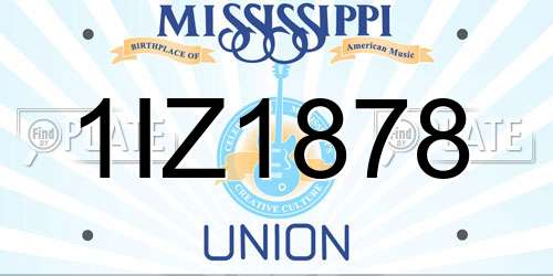1IZ1878 Mississippi License Plate