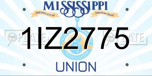 1IZ2775 Mississippi License Plate