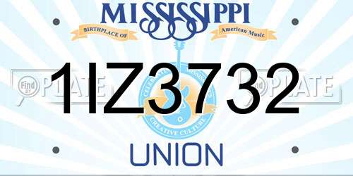 1IZ3732 Mississippi License Plate