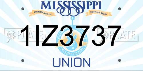 1IZ3737 Mississippi License Plate