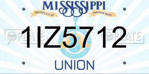 1IZ5712 Mississippi License Plate