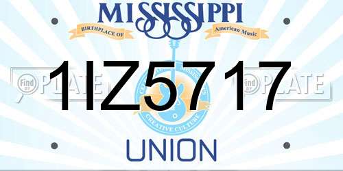 1IZ5717 Mississippi License Plate