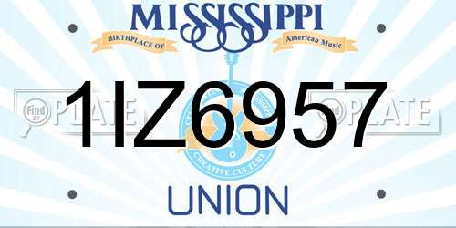 1IZ6957 Mississippi License Plate