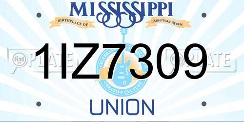 1IZ7309 Mississippi License Plate