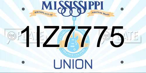 1IZ7775 Mississippi License Plate