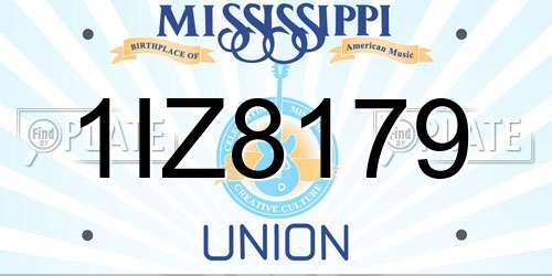 1IZ8179 Mississippi License Plate
