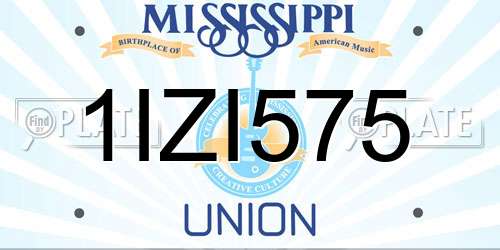 1IZI575 Mississippi License Plate