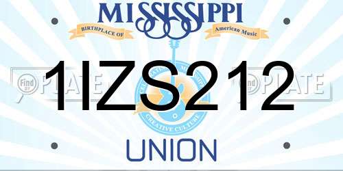 1IZS212 Mississippi License Plate