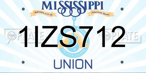 1IZS712 Mississippi License Plate