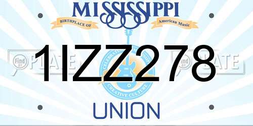 1IZZ278 Mississippi License Plate