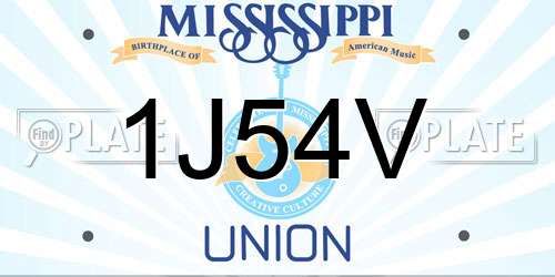 1J54V Mississippi License Plate