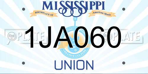 1JA060 Mississippi License Plate