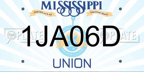 1JA06D Mississippi License Plate