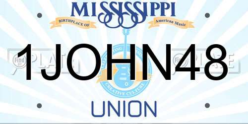 1JOHN48 Mississippi License Plate