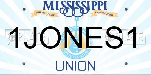 1JONES1 Mississippi License Plate