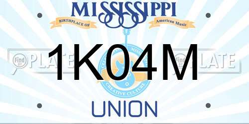 1K04M Mississippi License Plate