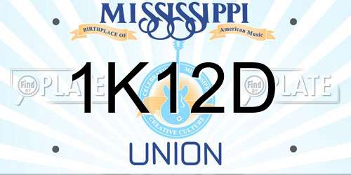 1K12D Mississippi License Plate