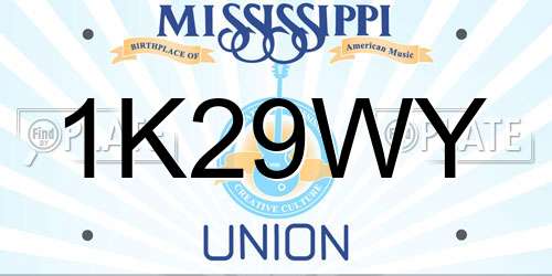 1K29WY Mississippi License Plate