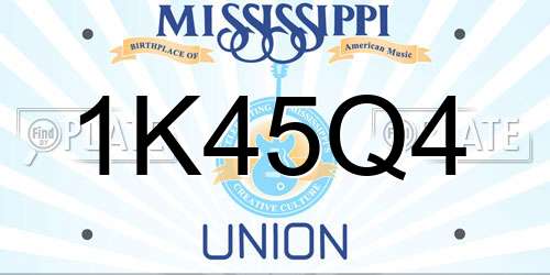 1K45Q4 Mississippi License Plate