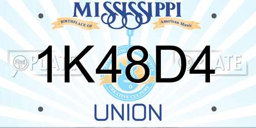 1K48D4 Mississippi License Plate