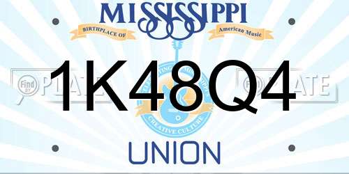 1K48Q4 Mississippi License Plate