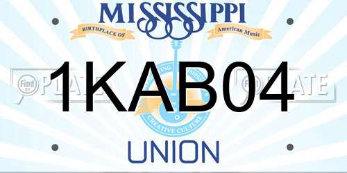 1KAB04 Mississippi License Plate
