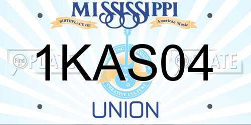 1KAS04 Mississippi License Plate