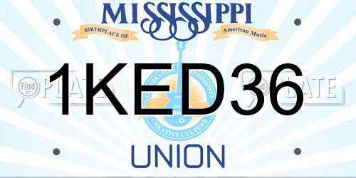 1KED36 Mississippi License Plate