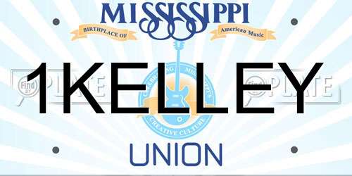 1KELLEY Mississippi License Plate