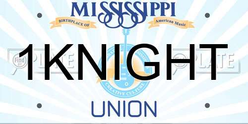 1KNIGHT Mississippi License Plate