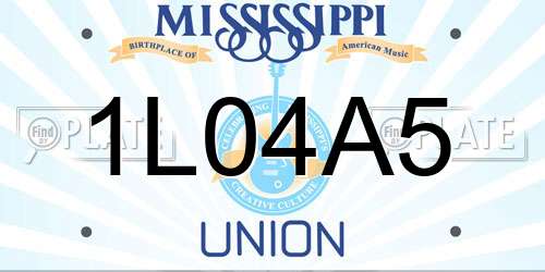 1L04A5 Mississippi License Plate