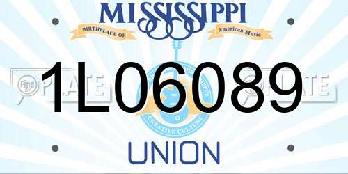 1L06089 Mississippi License Plate