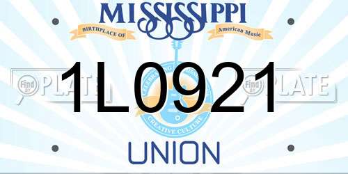 1L0921 Mississippi License Plate