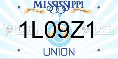 1L09Z1 Mississippi License Plate