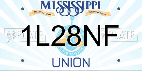 1L28NF Mississippi License Plate